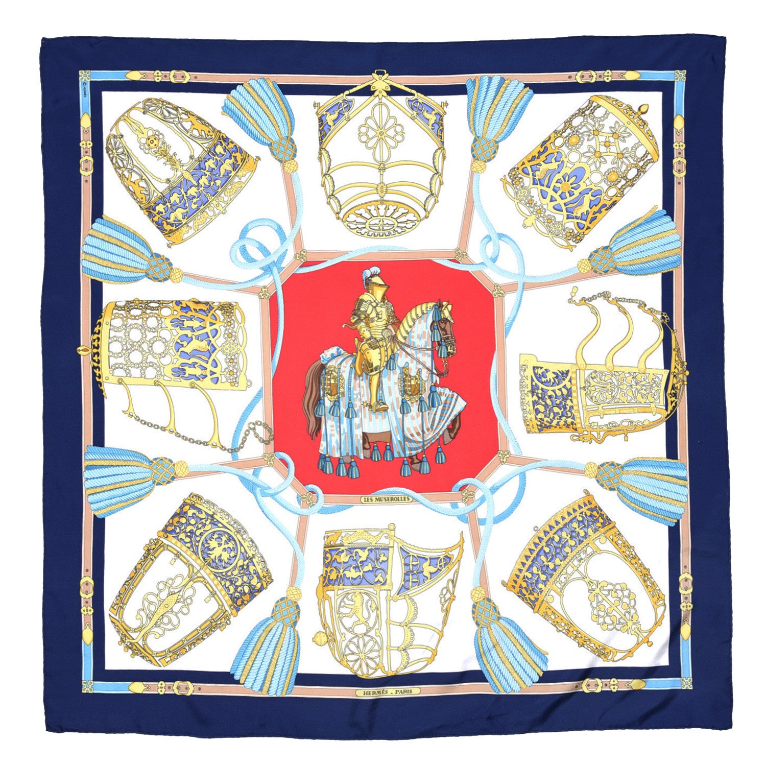 Hermes Silk Les Muserolles Scarf 90 1 of 6