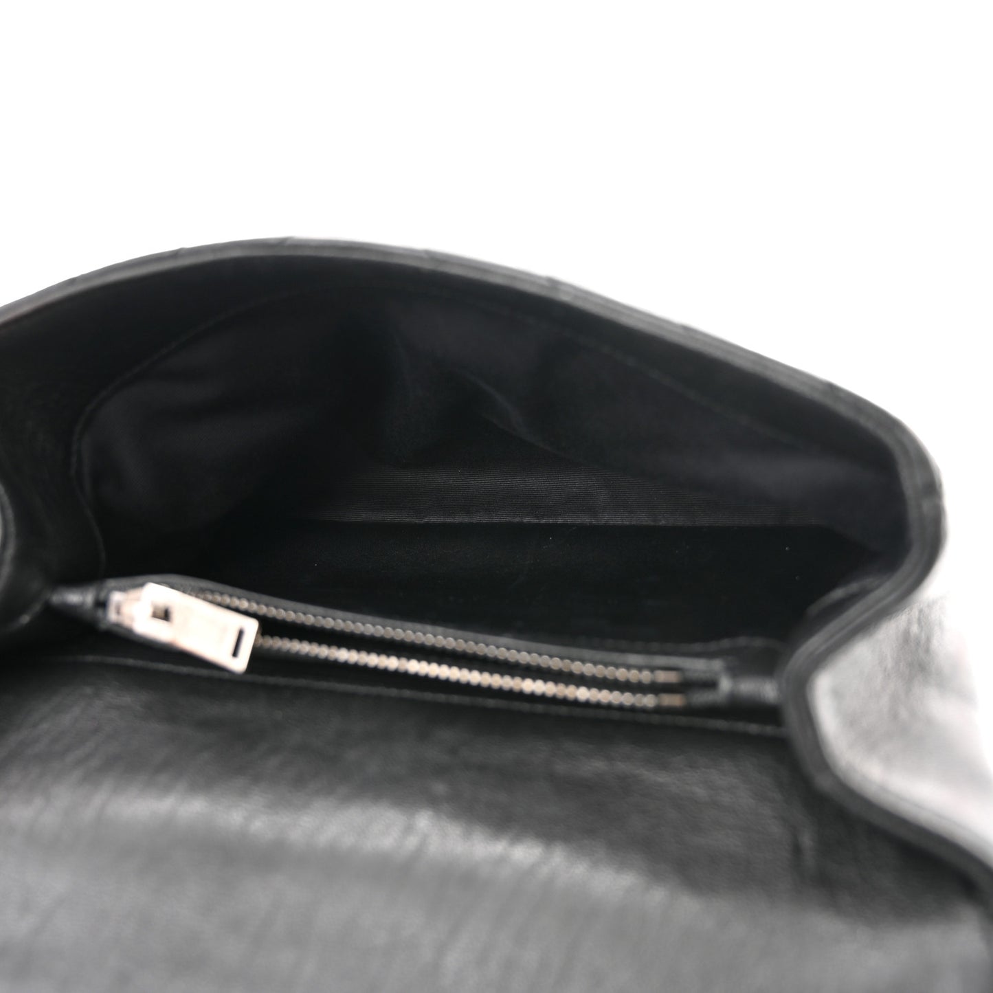 Lambskin Matelasse Chevron Studded Monogram Medium College Bag Black