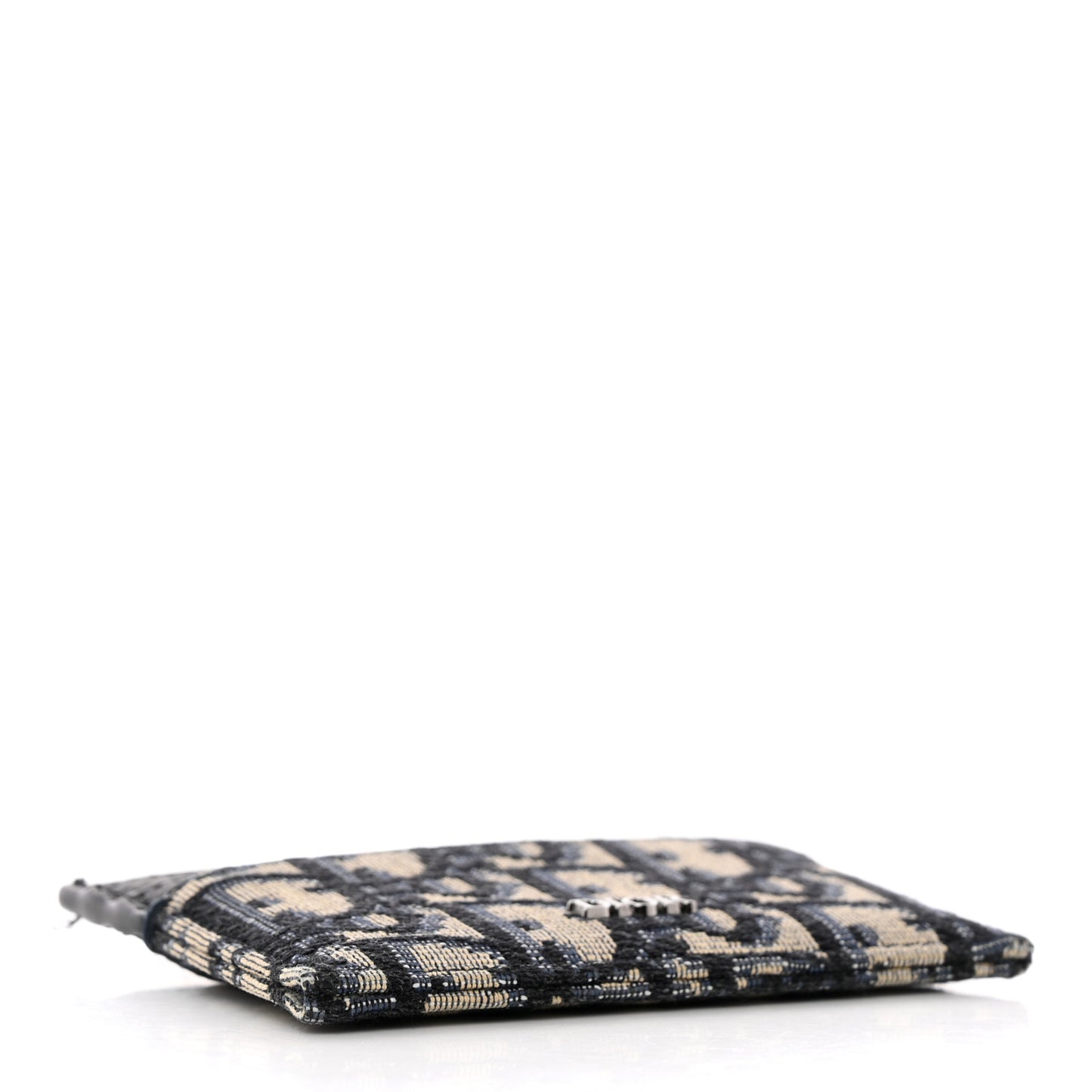 Grained Calfskin Oblique Card Holder Black