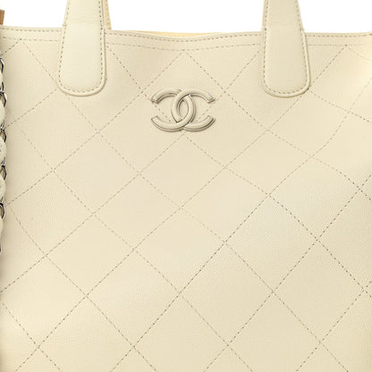 Chanel Caviar Stitched Large Shopping Tote White 8 of 11