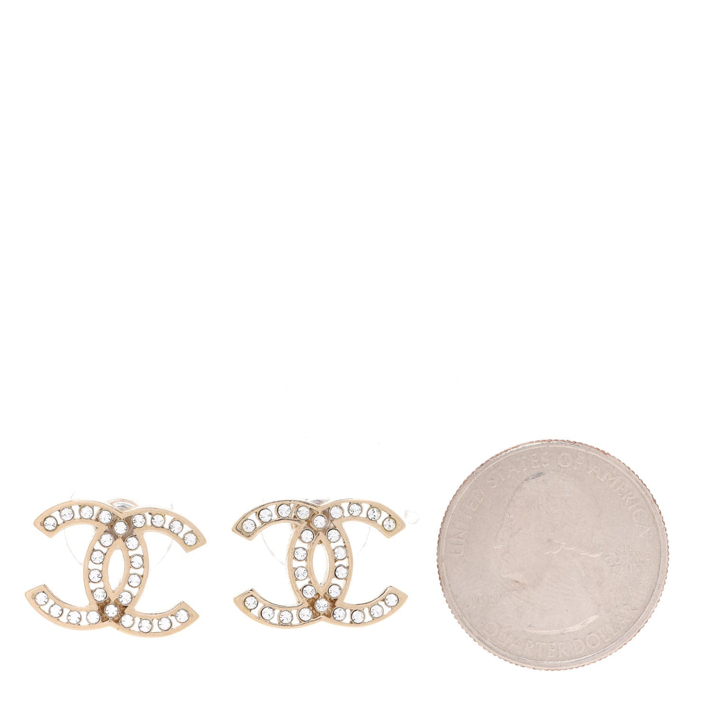 Crystal Mini Timeless CC Earrings Gold