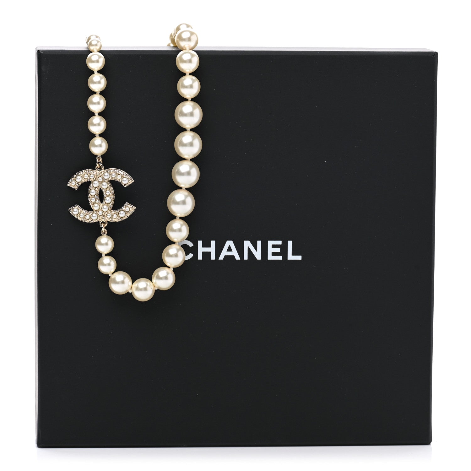 Chanel Pearl CC 100th Anniversary Necklace Light Gold 7 of 7