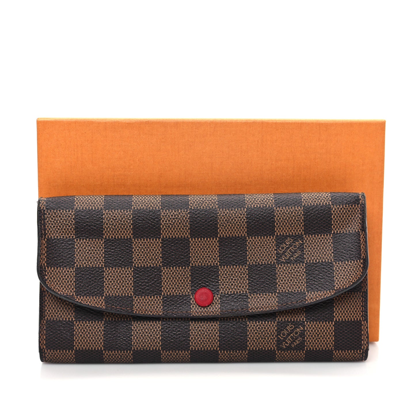 Damier Ebene Emilie Wallet Red