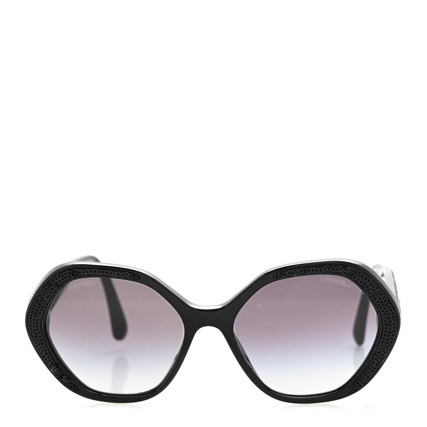 Chanel Acetate Sequin Round Sunglasses 5451-A Black 2 of 10