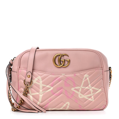 Gucci Calfskin Matelasse GucciGhost Medium GG Marmont Chain Shoulder Bag Perfect Pink Rosa Ivory 1 of 8