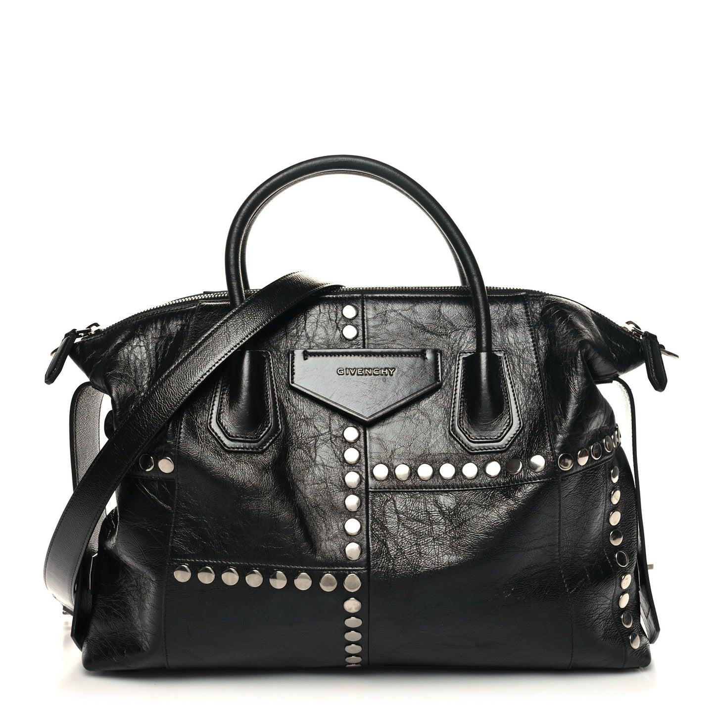 Smooth Calfskin Medium Studded Soft Antigona Black