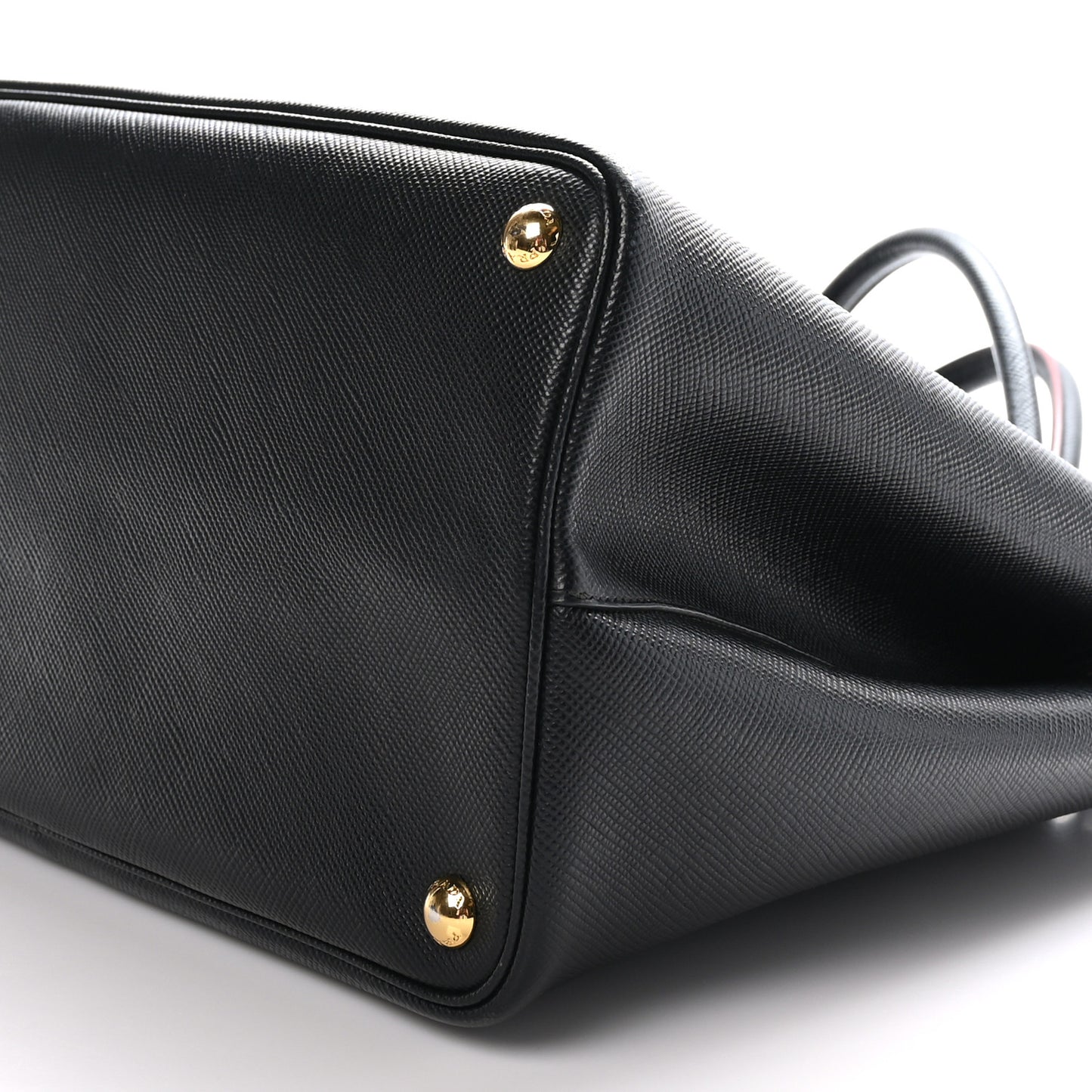 Saffiano Cuir Large Double Bag Black Fuoco