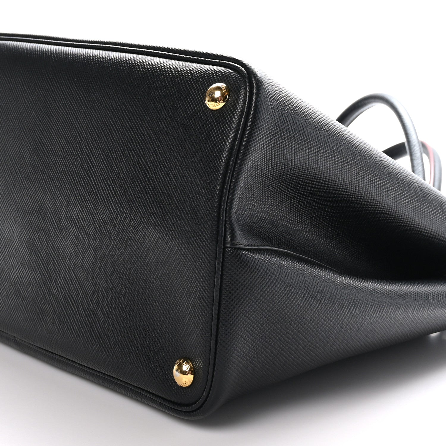 Prada Saffiano Cuir Large Double Bag Black Fuoco 9 of 9