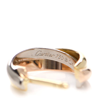 Cartier 18K Pink Yellow White Gold 13mm Trinity Hoop Earrings 4 of 4