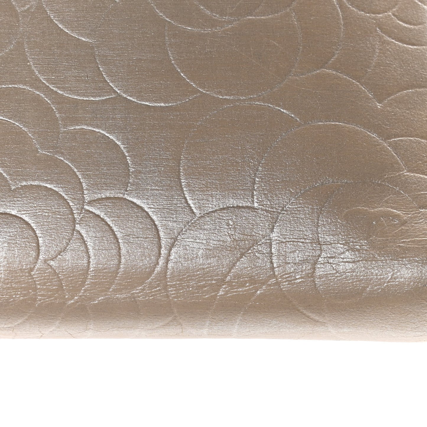 Lambskin Camellia Embossed Zip Around Organizer Wallet Light Beige