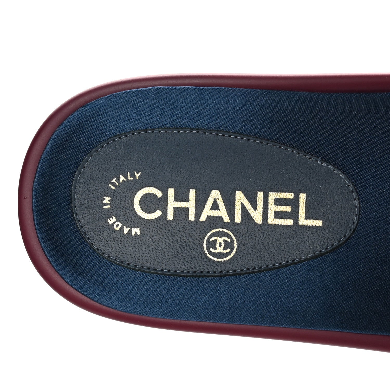 Chanel Satin Chain Slides Sandals Flats 40 Dark Fuchsia 8 of 9