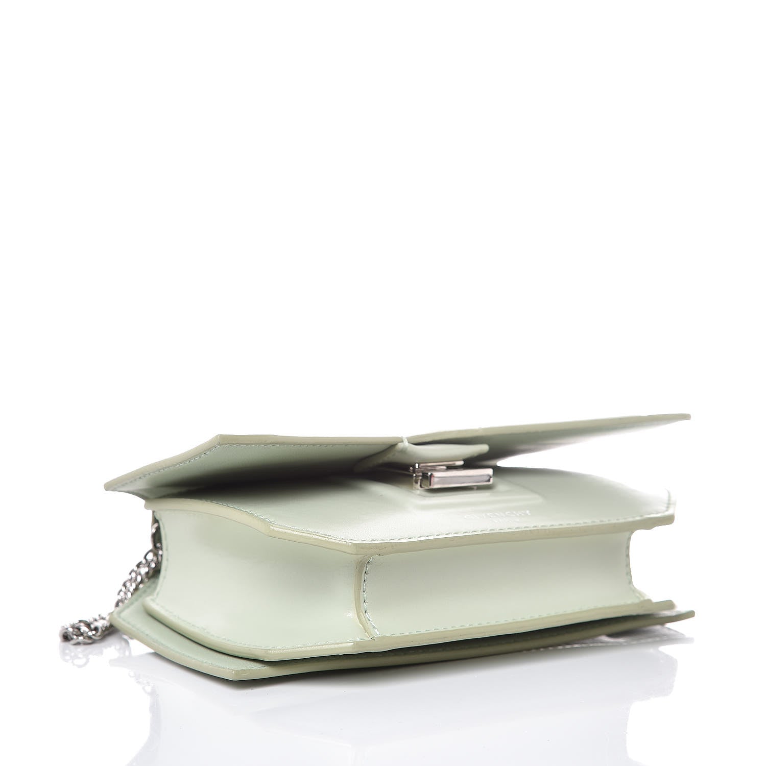 Givenchy Calfskin Bow Cut Chain Wallet Aqua Green 4 of 10