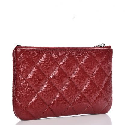 Chanel Caviar Quilted Small Cosmetic Case Dark Red 3 of 8