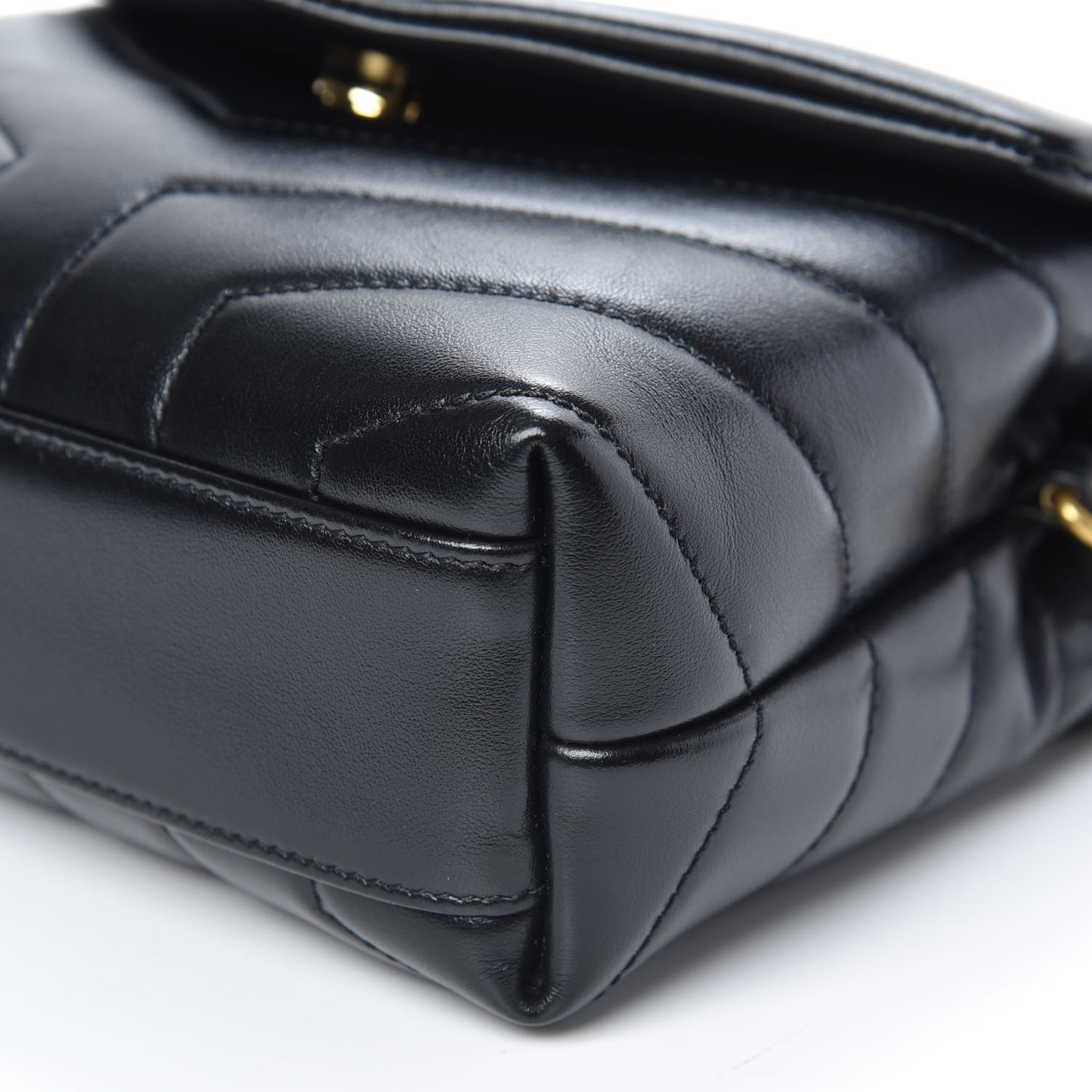 Calfskin Y Quilted Monogram Toy Loulou Crossbody Bag Black