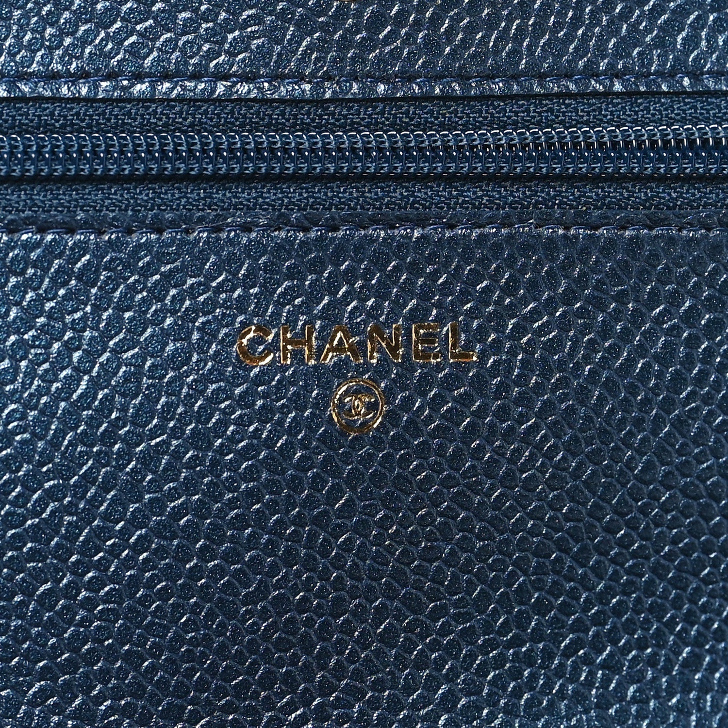 Chanel Caviar Quilted Wallet on Chain WOC Dark Blue 6 of 10