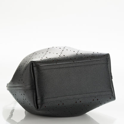Chanel Caviar Perforated Drawstring CC Bag Black Orange 3 of 16