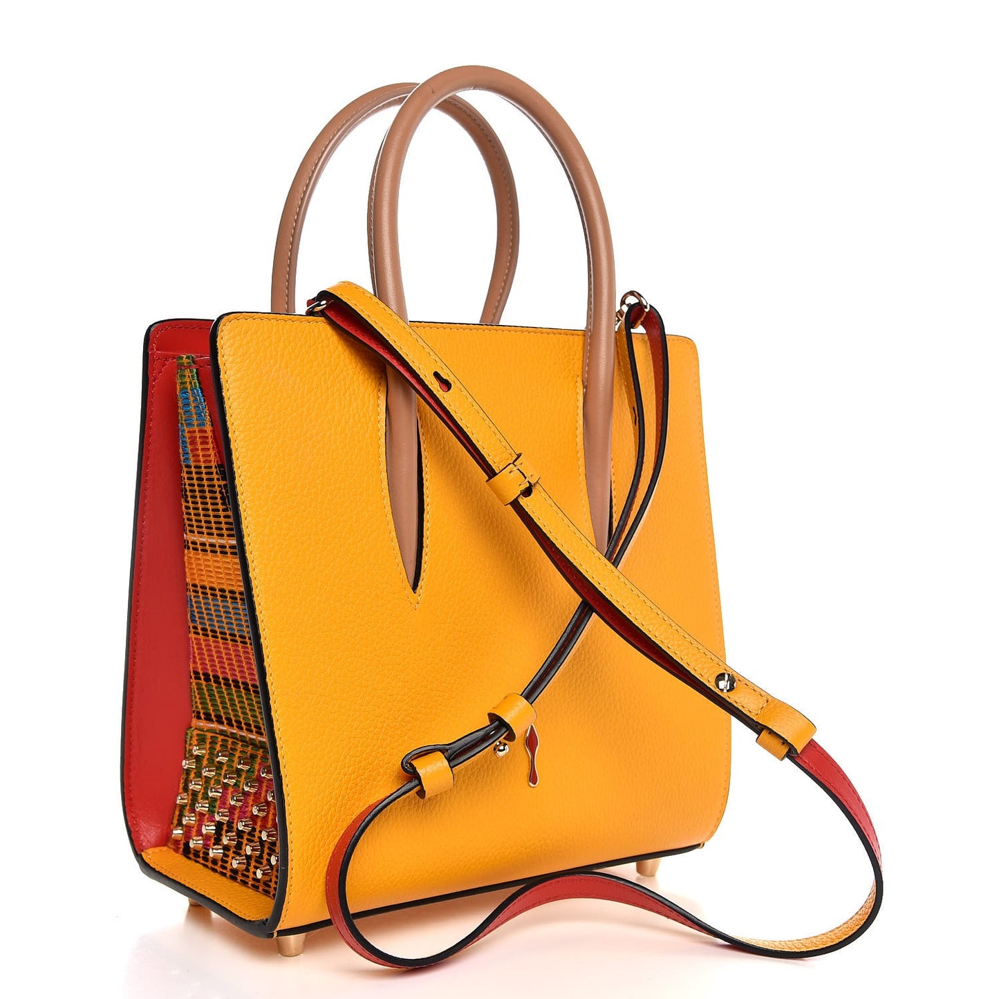 Calfskin Embroidered Studded Small Paloma Full Moon