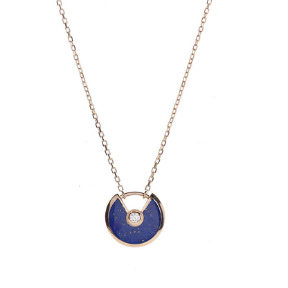 Cartier 18K Yellow Gold Diamond Lapis Lazuli XS Amulette de Pendant Necklace 4 of 7
