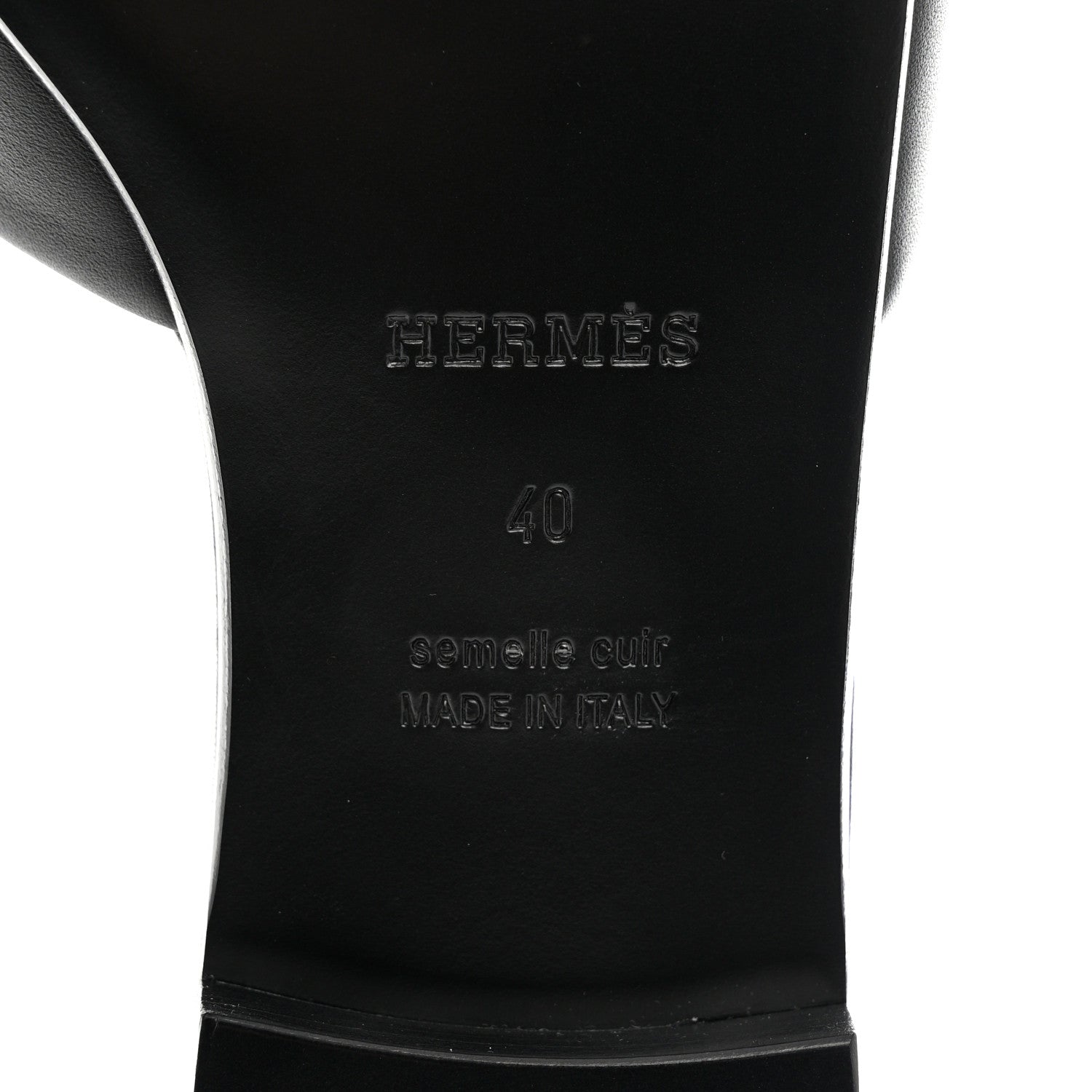 Hermes Calfskin Dune Sandals 40 Black 8 of 9