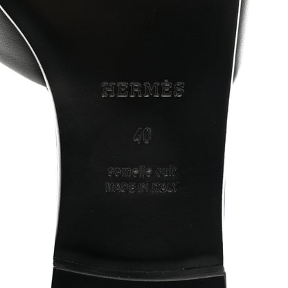 Hermes Calfskin Dune Sandals 40 Black 8 of 9