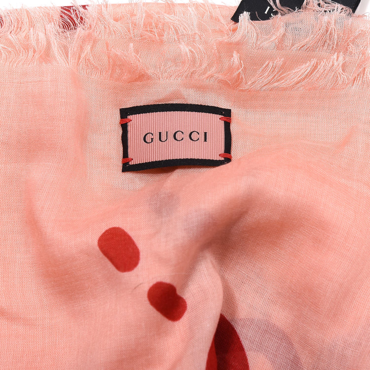 Gucci Modal Silk GG Writers Shawl Roseate Red 4 of 5