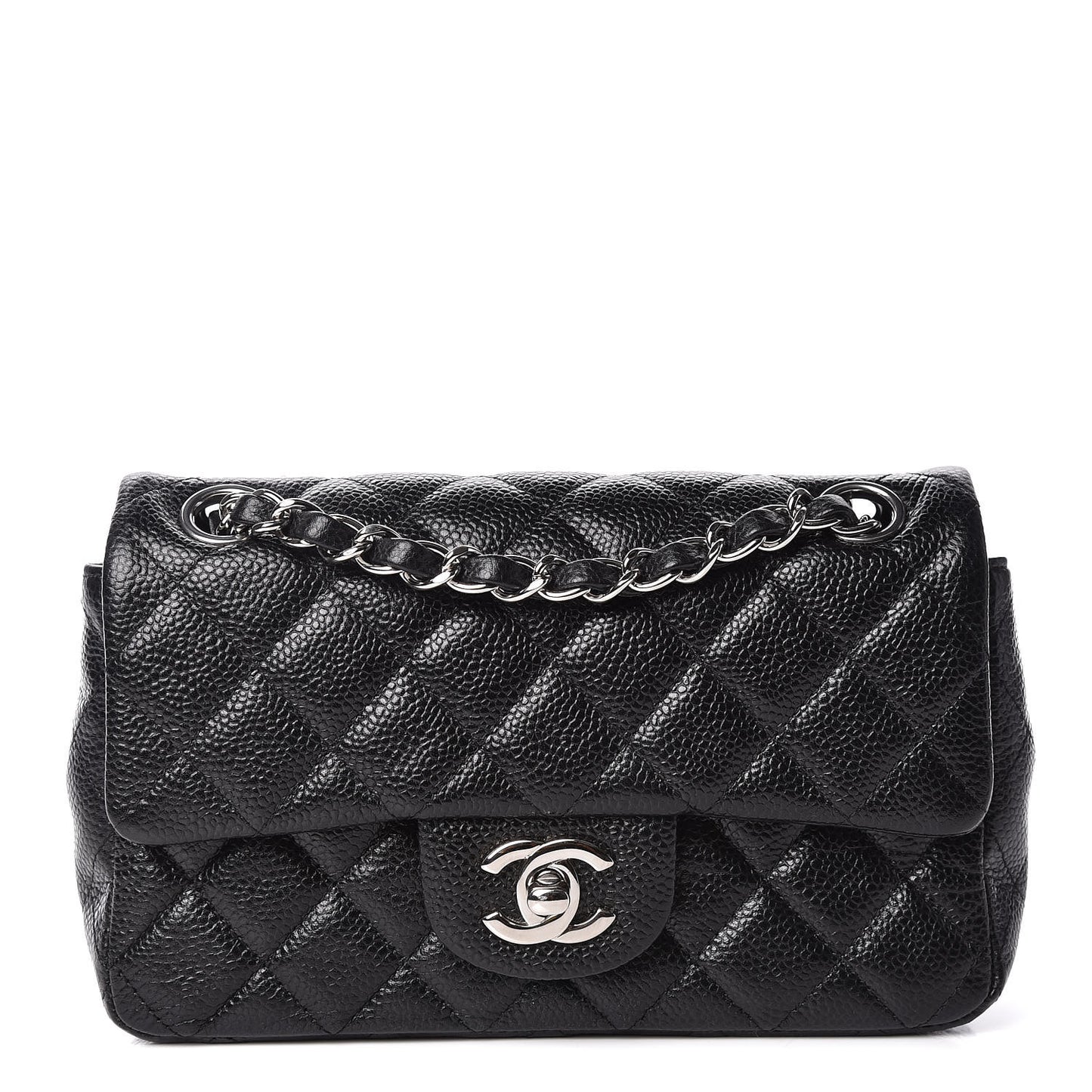 Caviar Quilted Mini Rectangular Flap Black