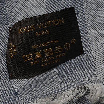 Louis Vuitton Cotton LV Trunks Summery Shawl Blue 6 of 6