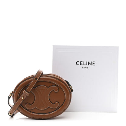 Celine Smooth Calfskin Cuir Small Triomphe Oval Crossbody Purse Tan 11 of 11