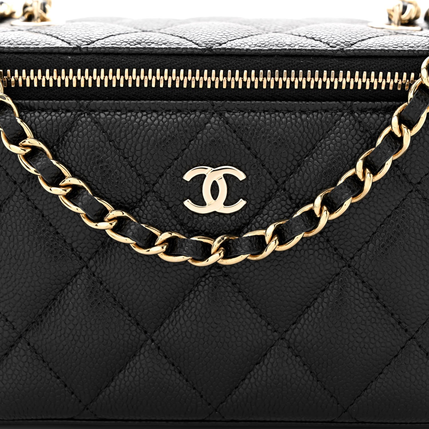 Chanel Caviar Quilted Small Vanity Case With Chain Black 8 of 11