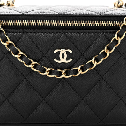 Chanel Caviar Quilted Small Vanity Case With Chain Black 8 of 11