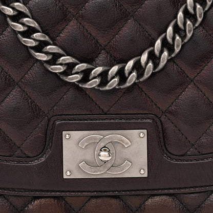 Chanel Shiny Goatskin Quilted Medium Double Chained Messenger Flap Charcoal 8 of 13