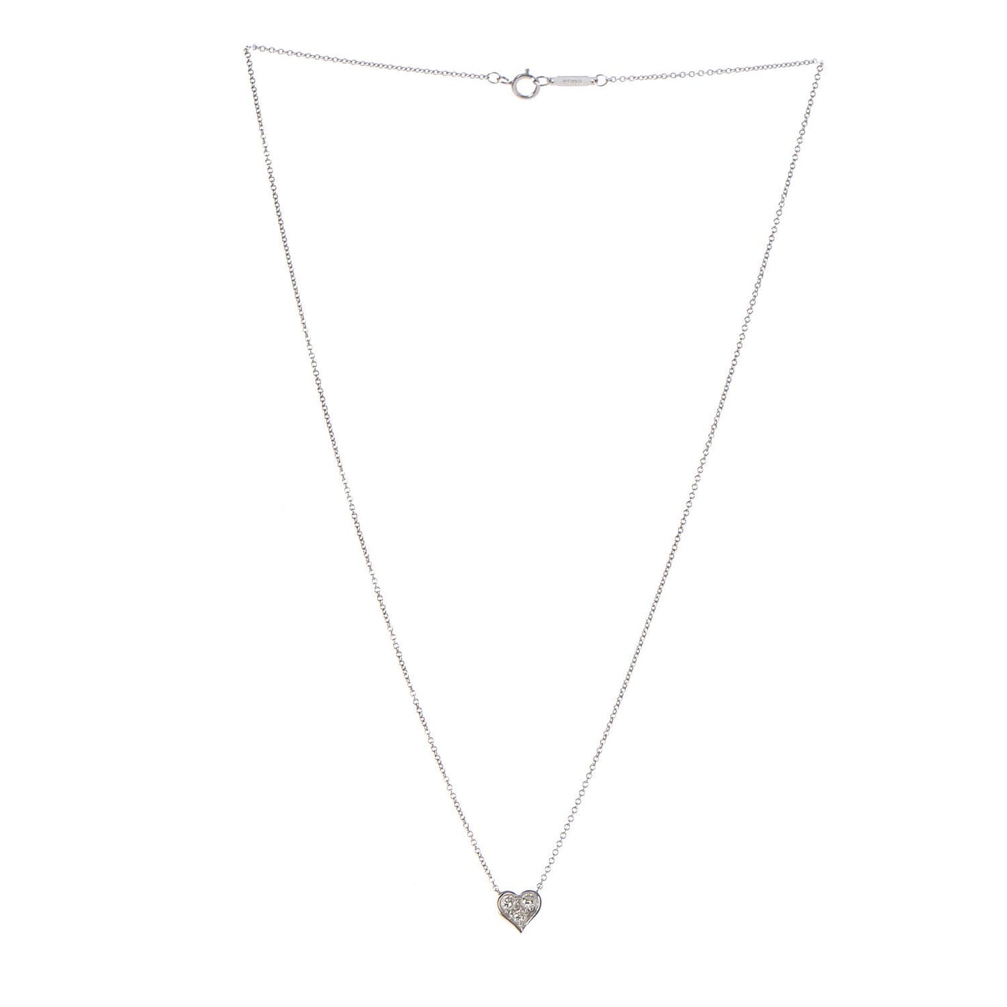 Platinum Diamond Heart Pendant Necklace
