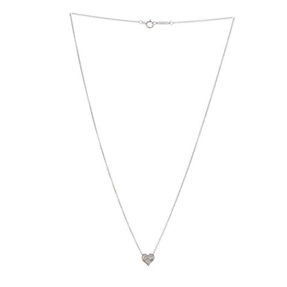 Tiffany Platinum Diamond Heart Pendant Necklace 3 of 8