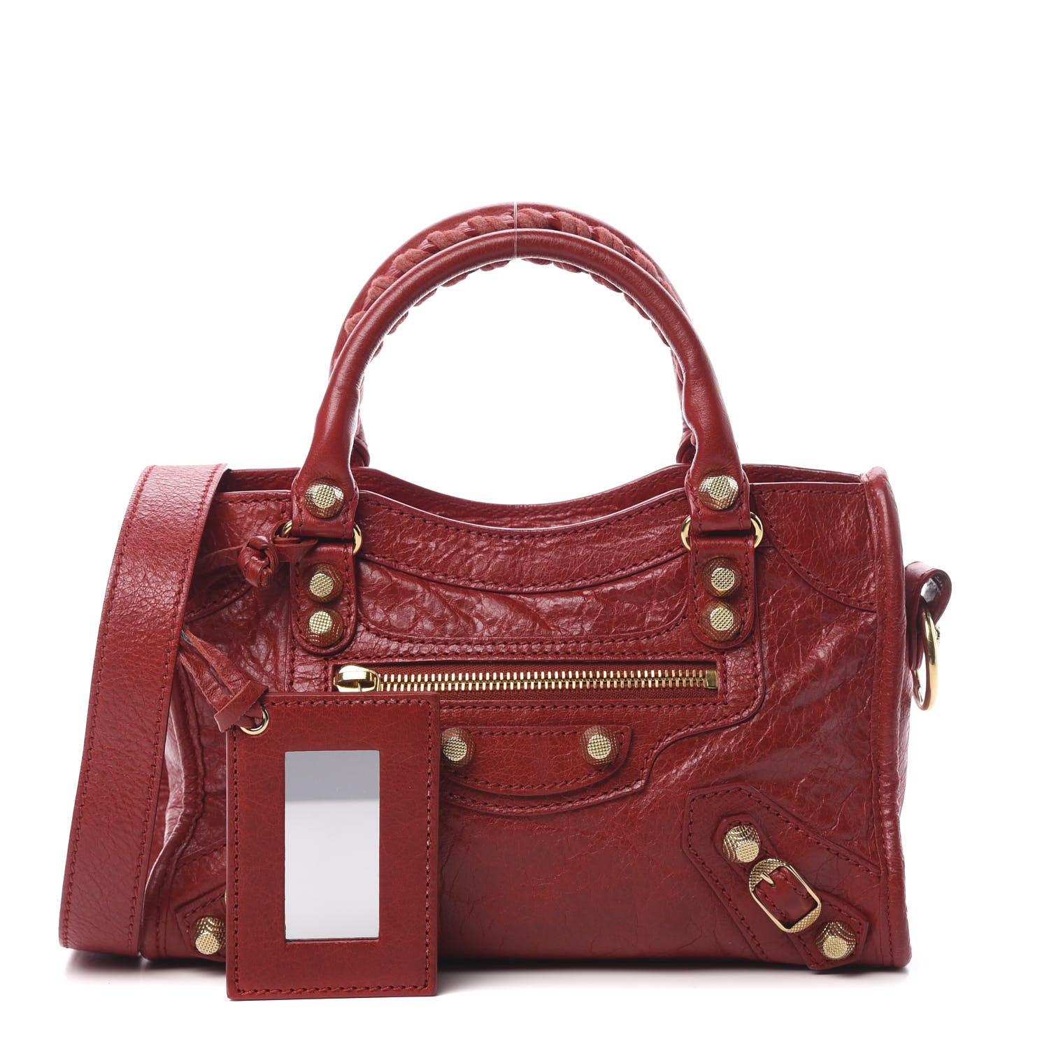 Balenciaga Agneau Giant 12 Gold Hardware Mini City Rouge Lipstick 2 of 11