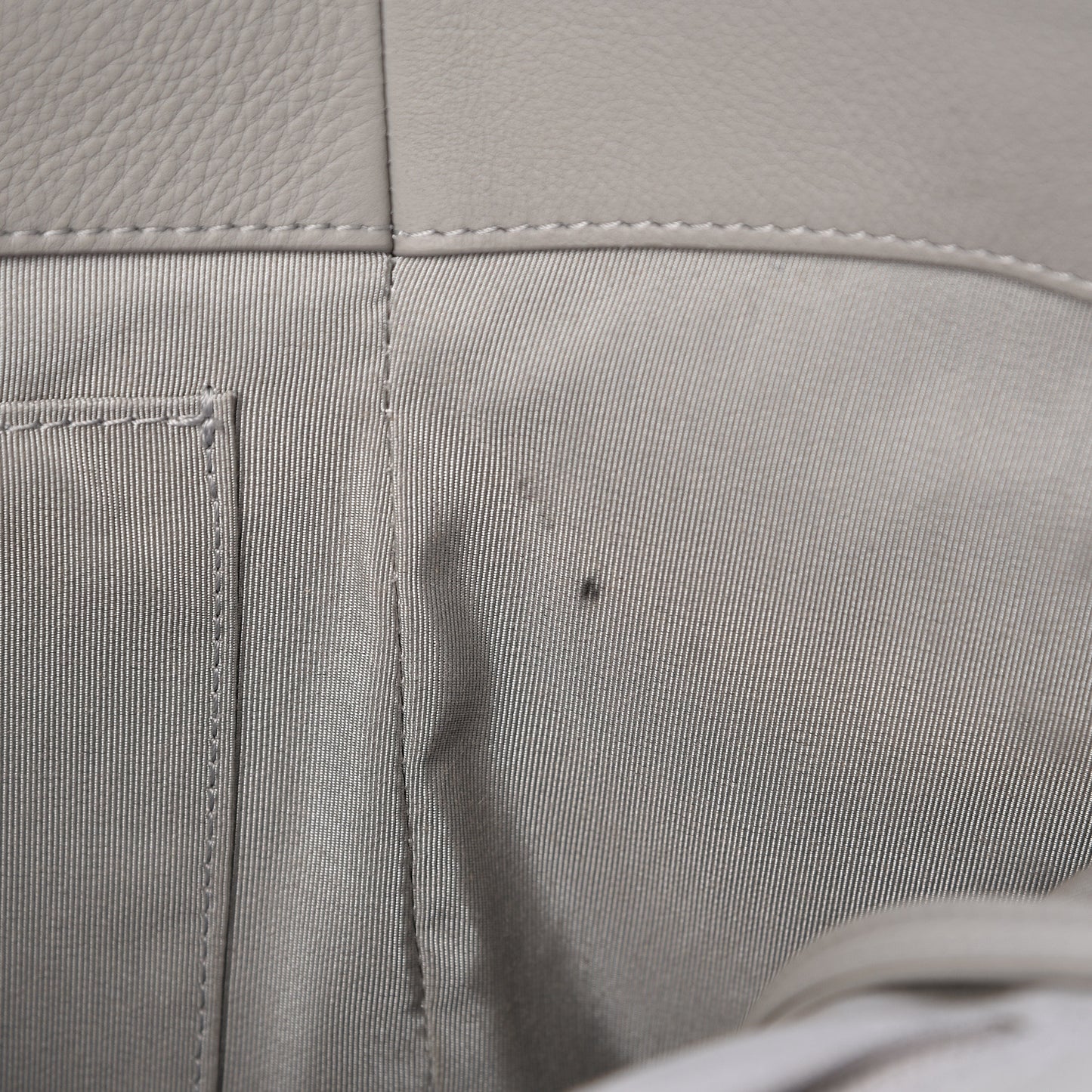 Calfskin Stitched Medium Shopping Tote Grey