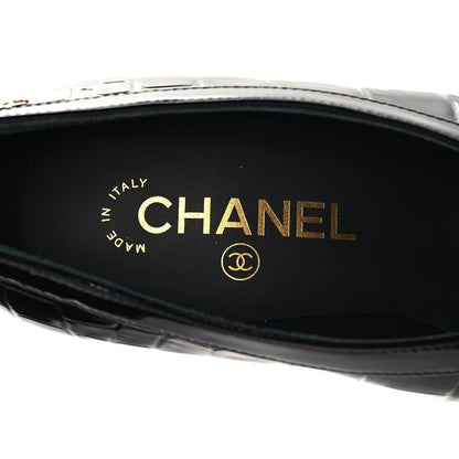 Chanel Crocodile Embossed Patent Calfskin Pumps 38.5 Black 19 of 20