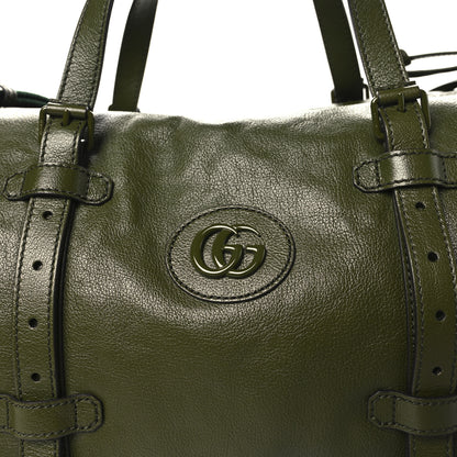 Gucci Piuma Lux Energy Monochrome Double G Duffle Bag Military Wood 7 of 12