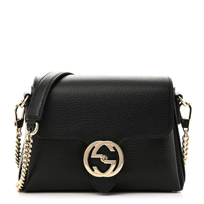 Gucci Dollar Calfskin Interlocking G Crossbody Bag Black 1 of 10