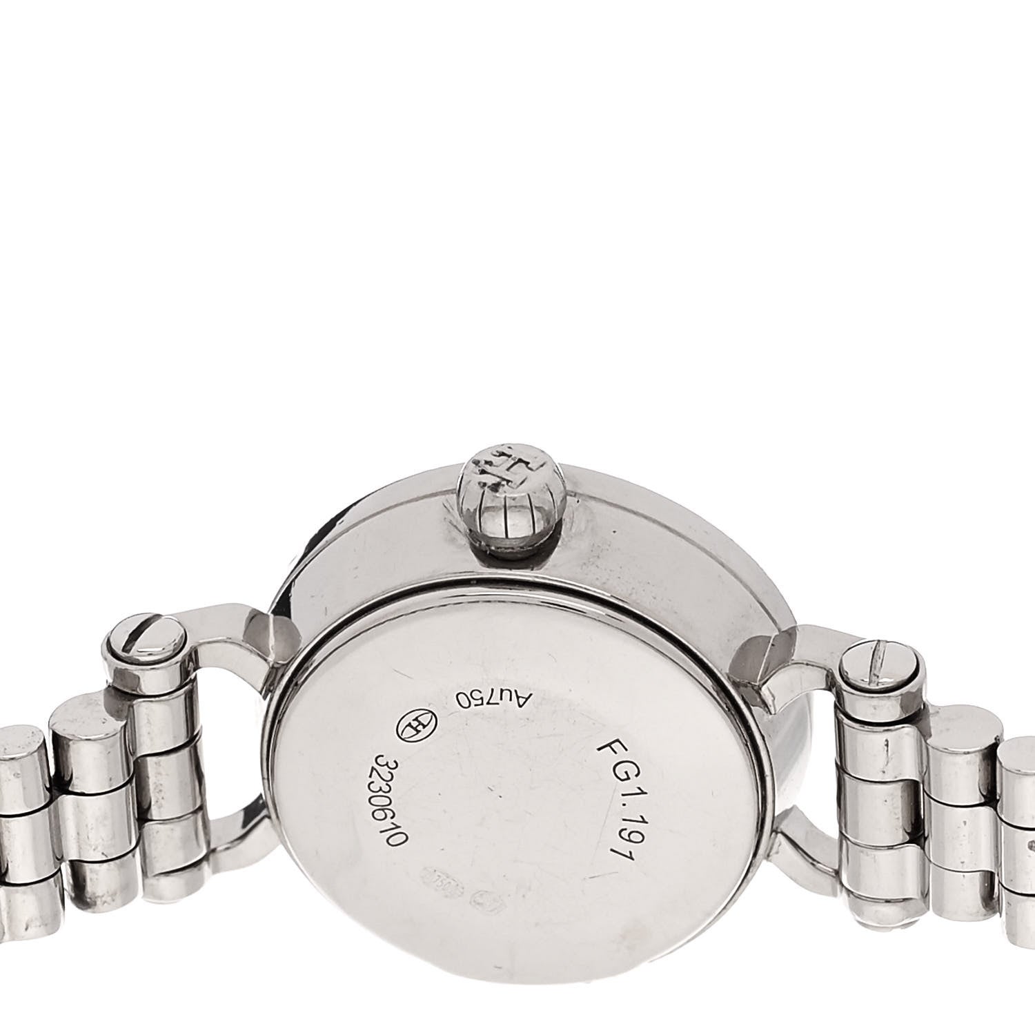 Hermes 18K White Gold Diamond 16mm Faubourg Quartz Watch 4 of 4