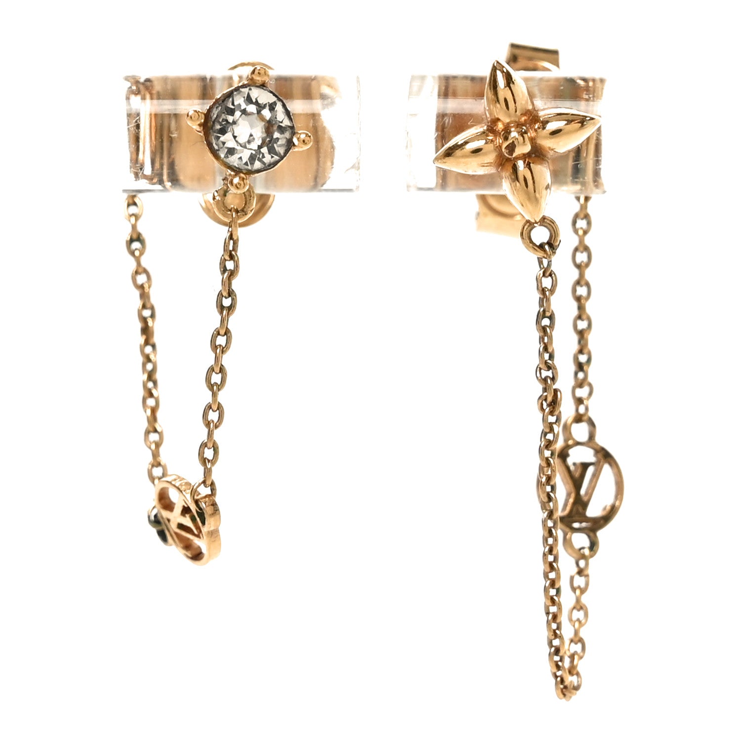 LOUIS VUITTON Petit Louis Earrings 片耳のみ Louis Vuitton Metal Crystal Petit Louis Earrings Gold 1821420