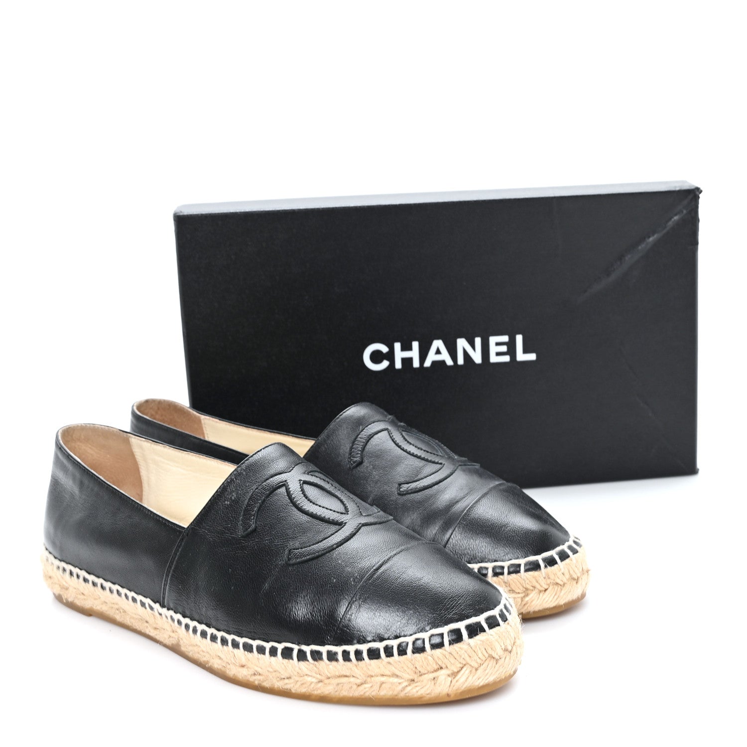 Chanel Lambskin CC Espadrilles 40 Black 10 of 10