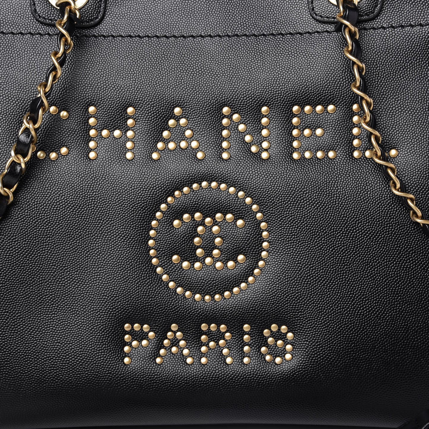 Caviar Small Studded Deauville Tote Black