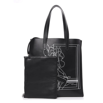 Givenchy Calfskin Bambi Print Medium Stargate Shopper Tote Black 1 of 12