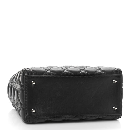 Christian Dior Lambskin Cannage Medium Lady Dior Black 4 of 9
