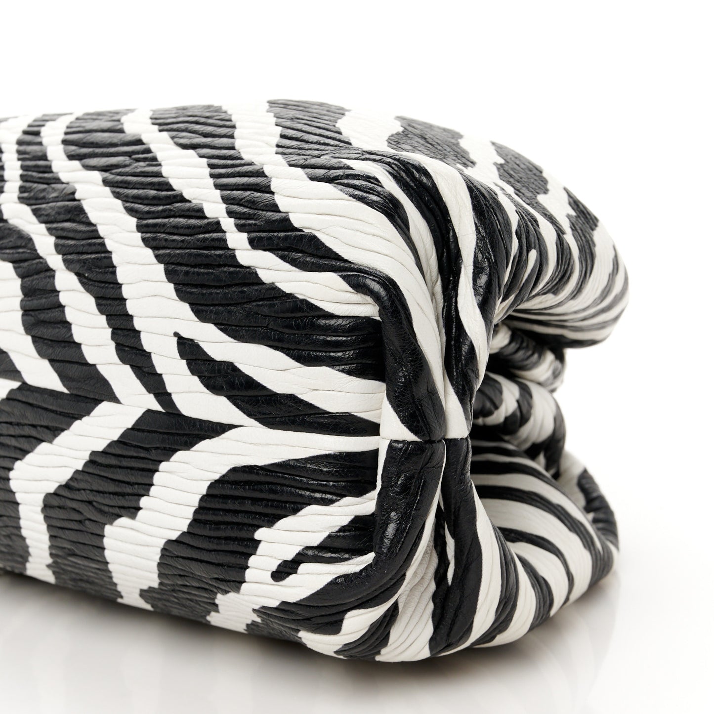 Nappa Zebra Print The Pouch Oversized Clutch White Black