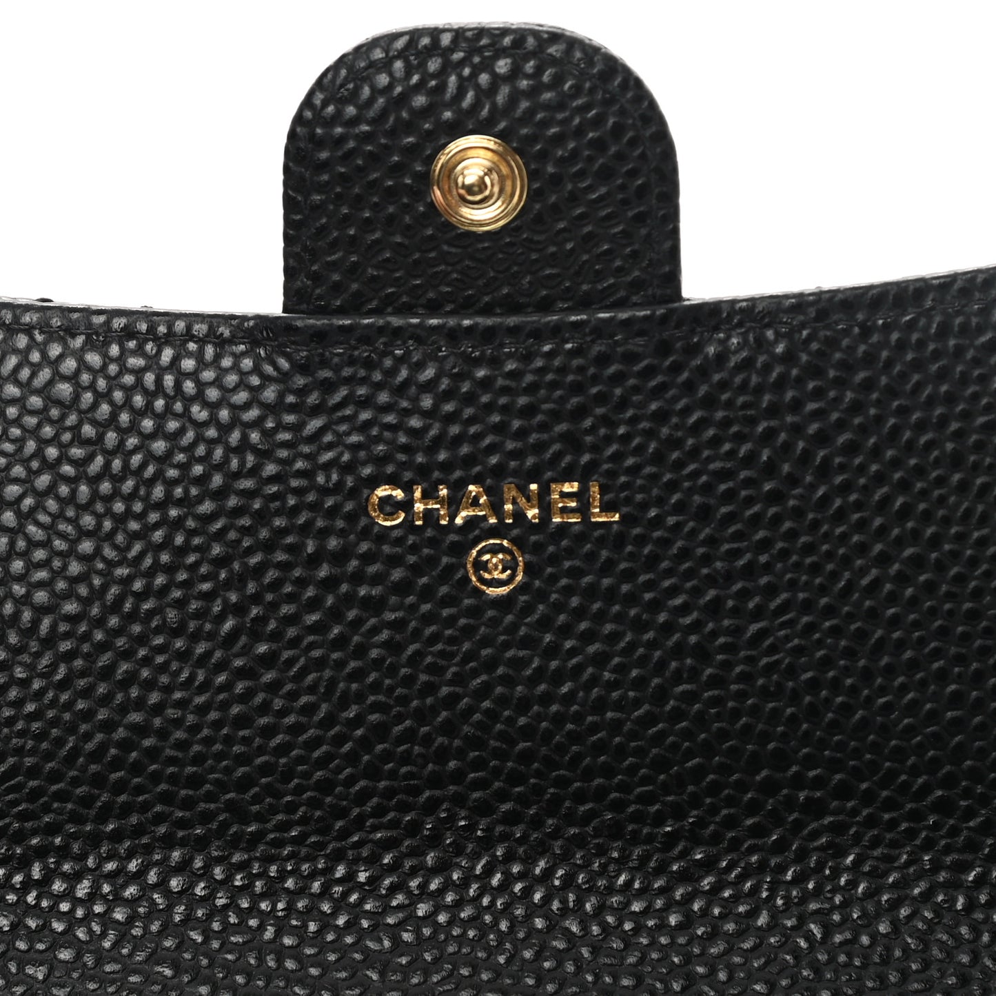 Caviar Quilted Large Gusset Flap Wallet Black