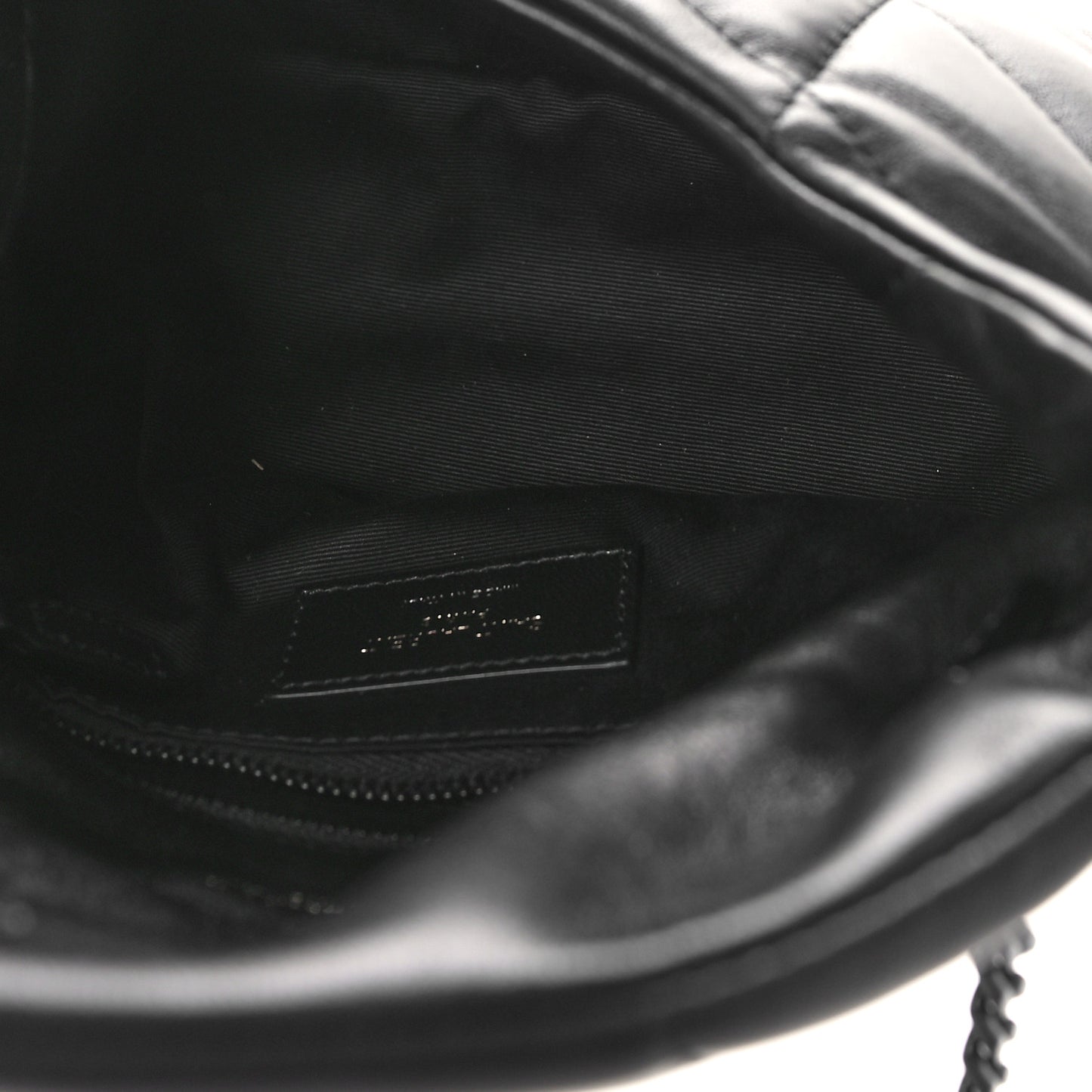 Lambskin Quilted Toy Loulou Puffer Monogram Monochrome Chain Satchel Black