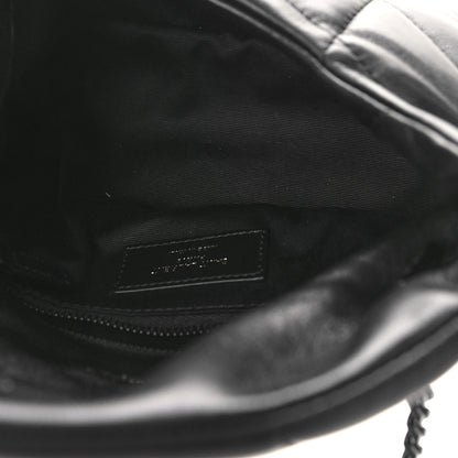Saint Laurent Lambskin Quilted Toy Loulou Puffer Monogram Monochrome Chain Satchel Black 5 of 9