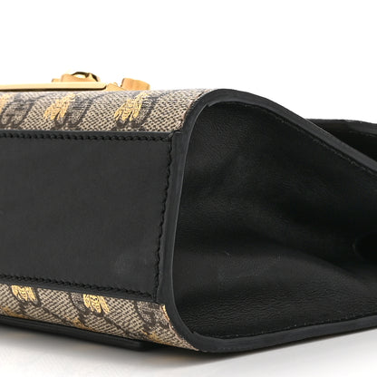 Gucci GG Supreme Monogram Bees Small Padlock Shoulder Bag Black 11 of 11