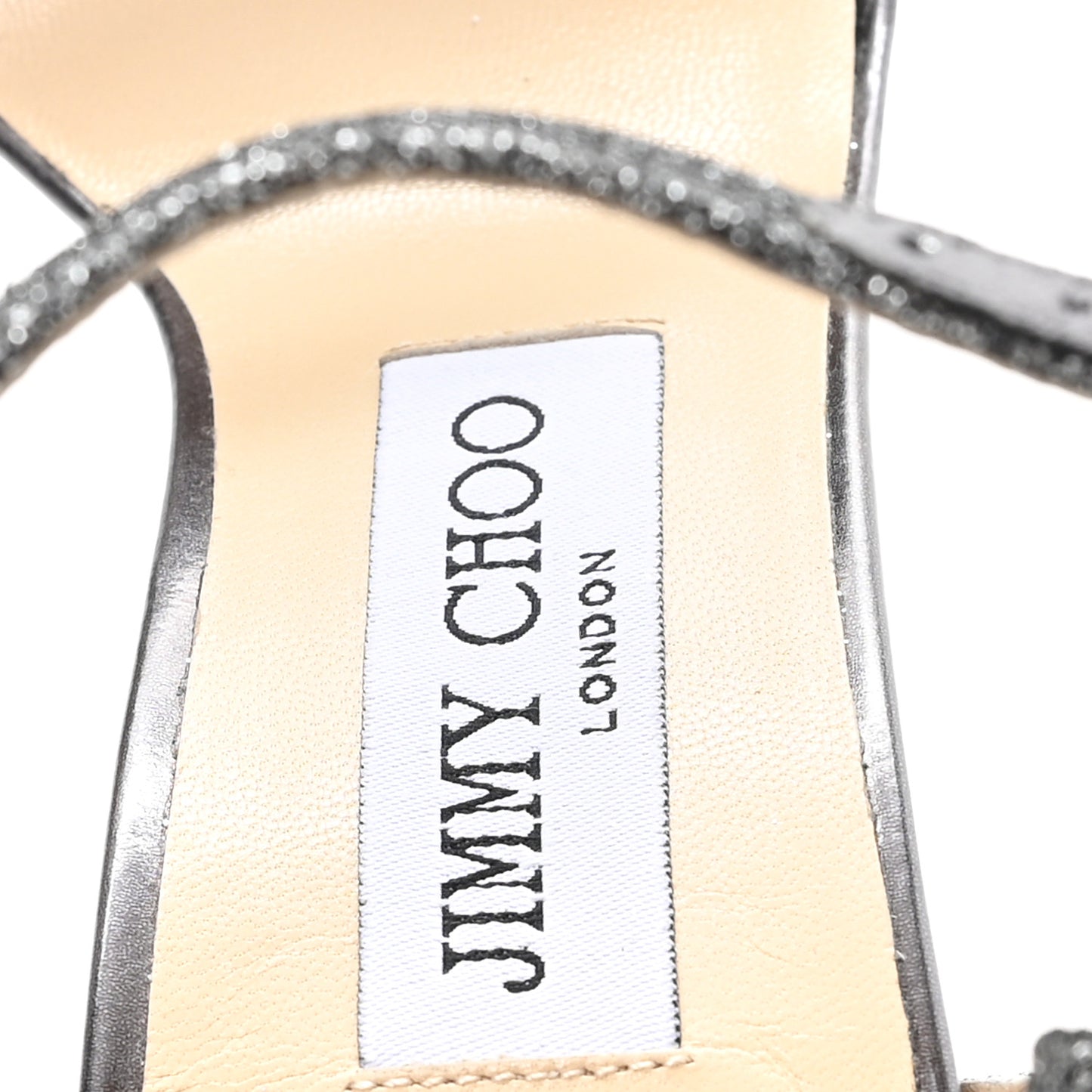 Lame Glitter Claudette 120 Ankle Strap Sandals 36 Anthracite